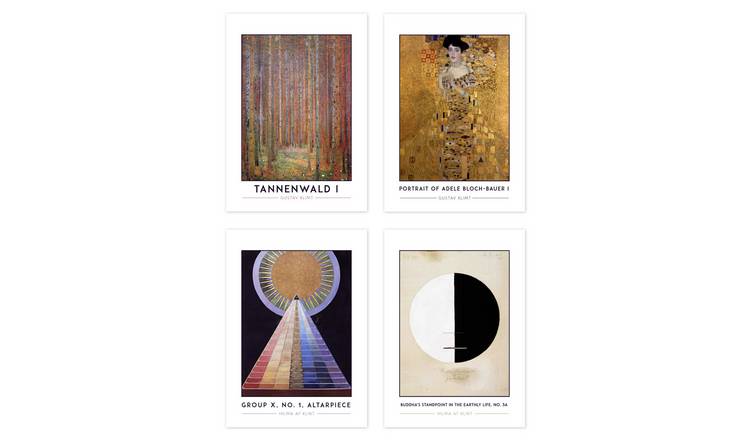 Klimt Tannenwald Adele Hilma af Klint Altarpiece Set Of 4 Art Prints – A4