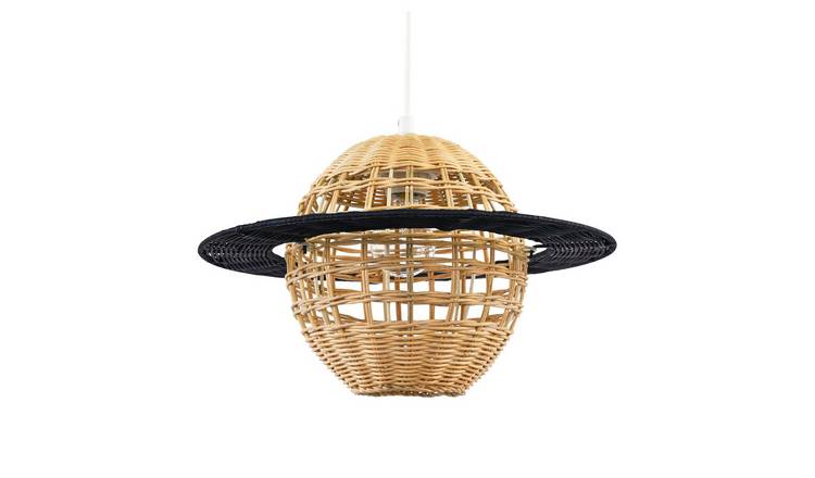 Happy Homewares Brown Saturn Planet Childrens in Brown Pendant Shade - 38cm