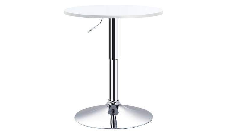 HOMCOM Adjustable Height Round Bar Table with Swivel Top - White