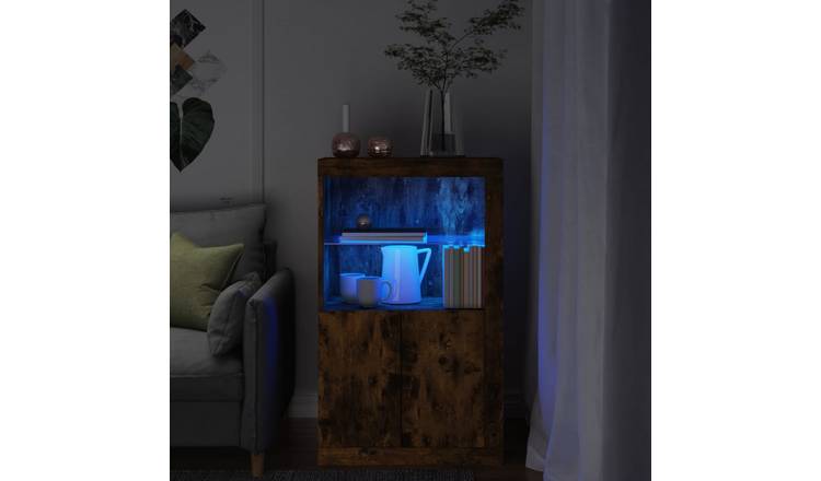 Walplus Engineered Wood Cabinet - Dark Oak - 60.5 x 37 x 100 cm