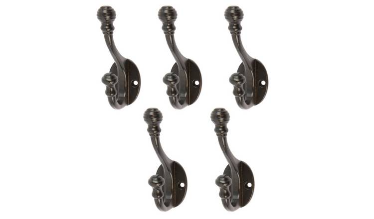 Hammer & Tongs Ball End Hat & Coat Hook - Black - Pack of 5