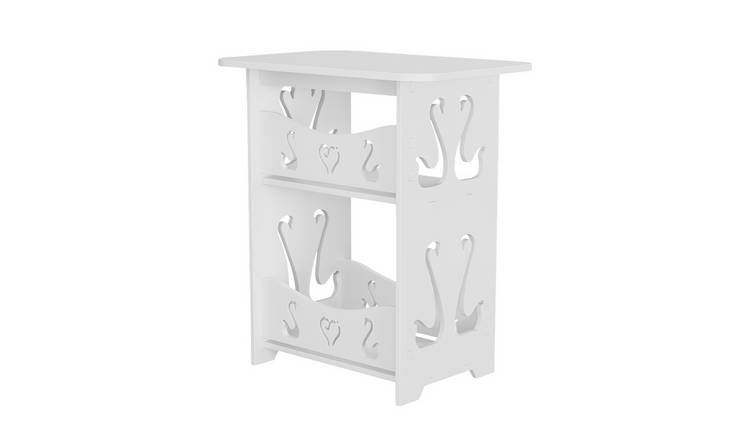 Living and Home 2-Tier PVC Side Table - White