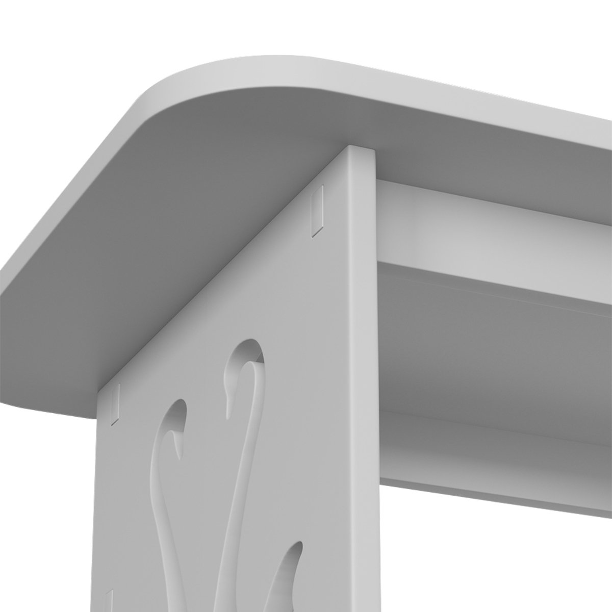 Living and Home 2-Tier PVC Side Table - White - Image 4