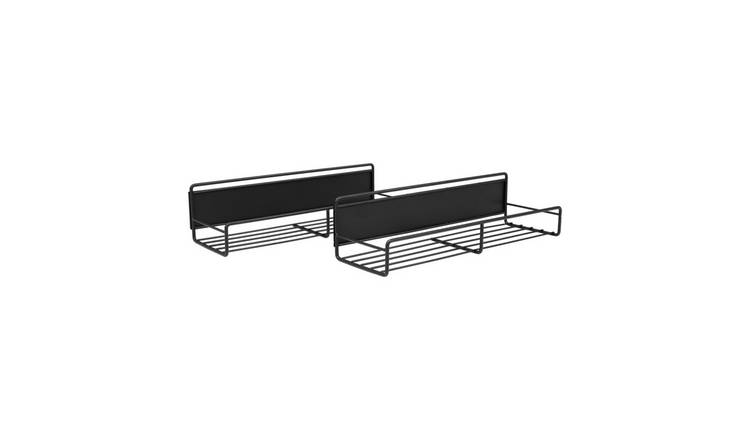 Living and Home 2Pcs Magnetic Spice Rack - Black