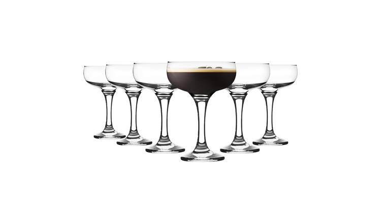 Rink Drink Espresso Martini Glasses - 200ml - Clear - Pack of 6