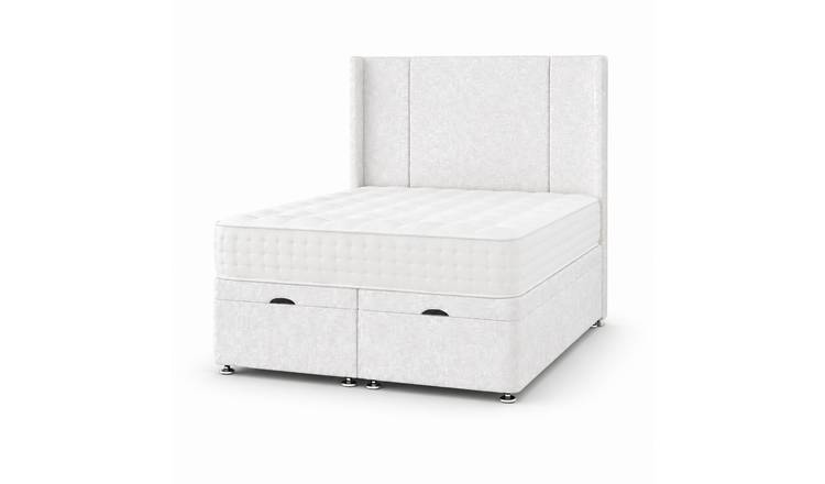 Comfy Deluxe Harriet  4ft6 Double  Ottoman End Lift  Bed Set - Crush White