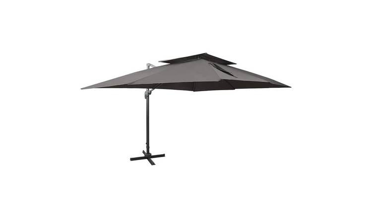 Walplus Cantilever Parasol - Anthracite - 400 x 300 x 274 cm