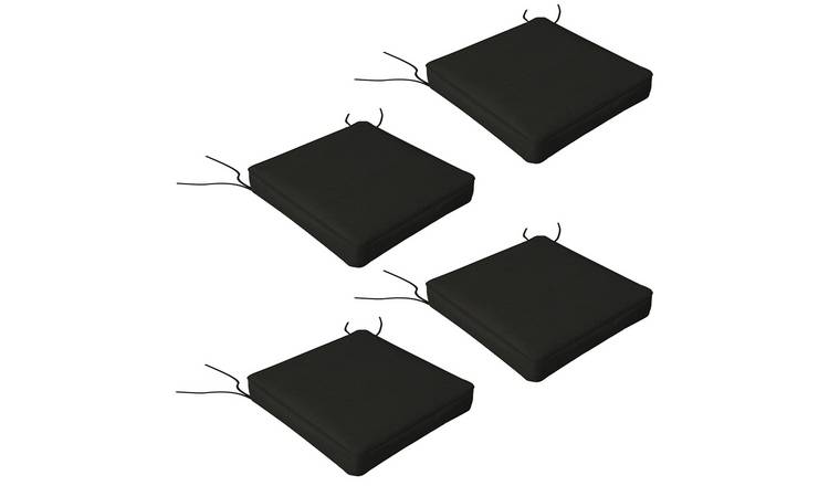 Outsunny 4 Outdoor Water Repellent Chair Cushions - Black