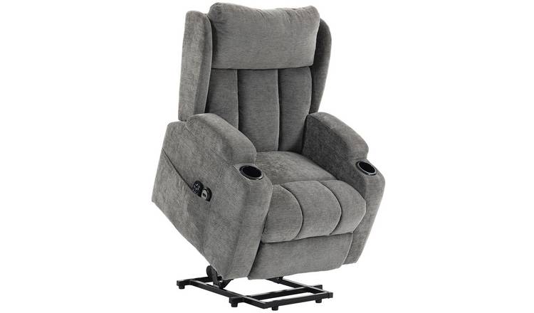 HOMCOM Chenille Power Lift Recliner Chair with Massage and Heat - Grey