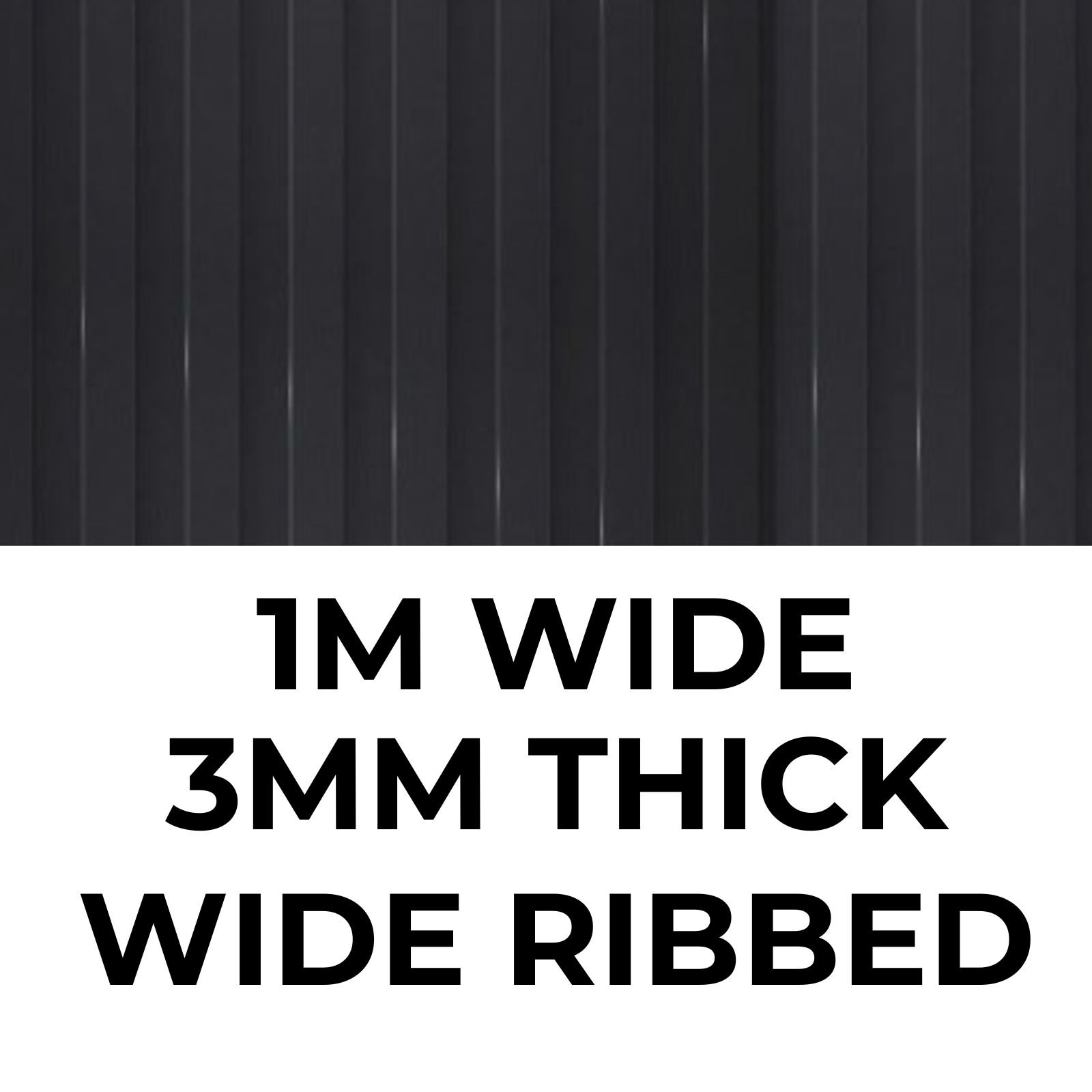 Ark Mat 3mm Thick Wide Ribbed Rubber Roll Flooring - 1m x 2m - Image 2