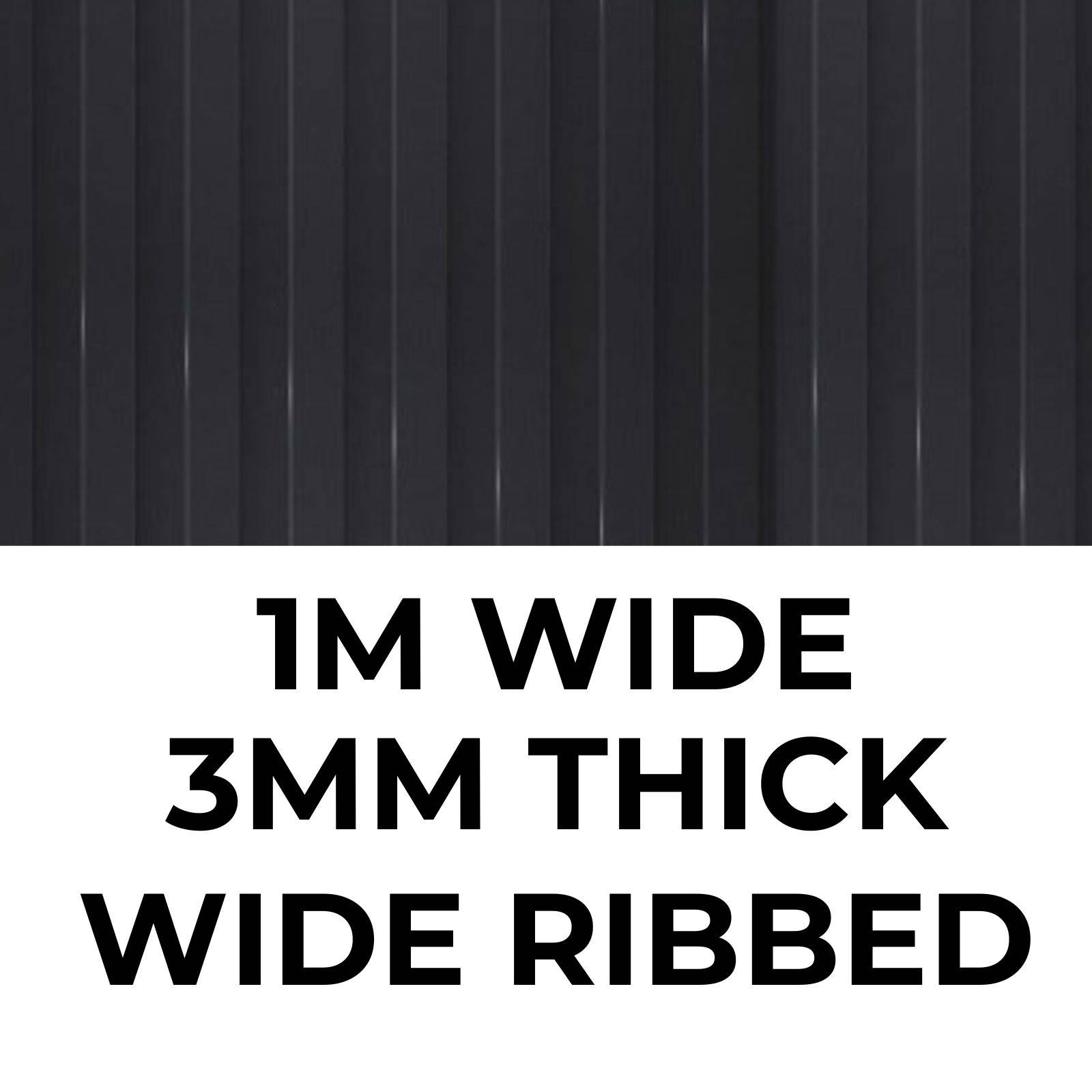 Ark Mat 3mm Thick Wide Ribbed Rubber Roll Flooring - 1m x 2m - Image 2