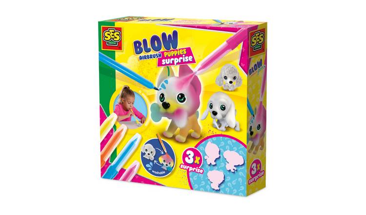 SES Creative Blow Airbrush Pens Puppies Craft Set