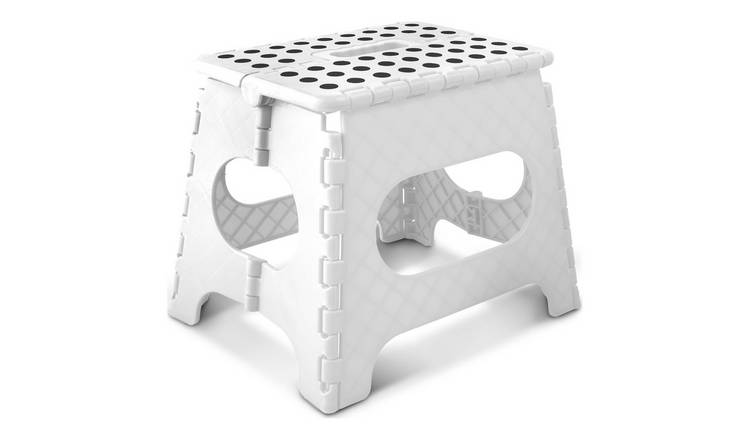 Keplin 11 Inch Non-Slip Folding Step Stool - White