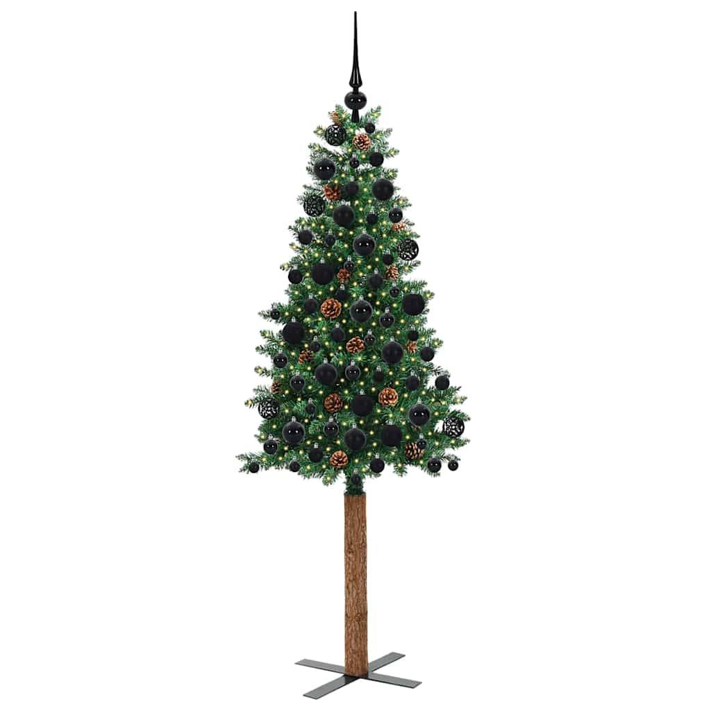 Walplus 300 Warm LED Lights Slim Artificial Christmas Tree - Green - 180 cm - Image 3