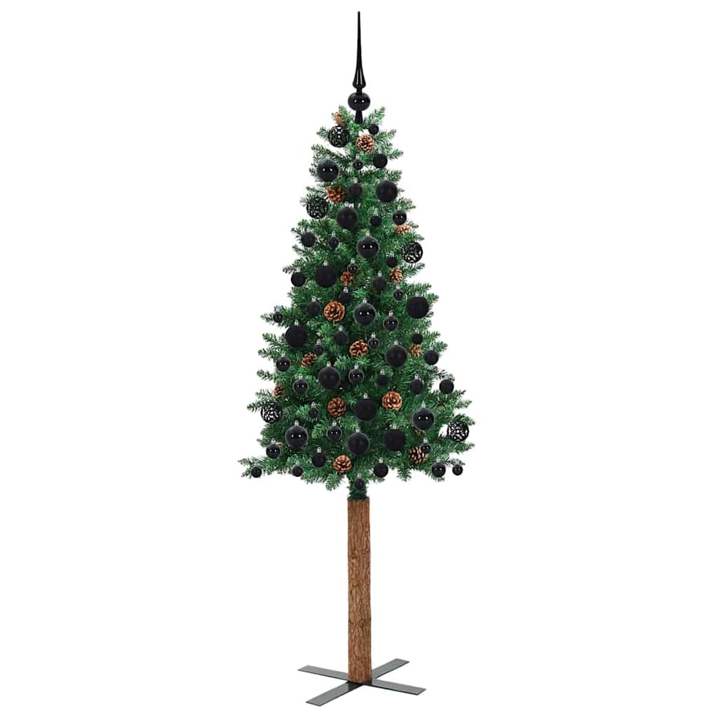 Walplus 300 Warm LED Lights Slim Artificial Christmas Tree - Green - 180 cm - Image 4