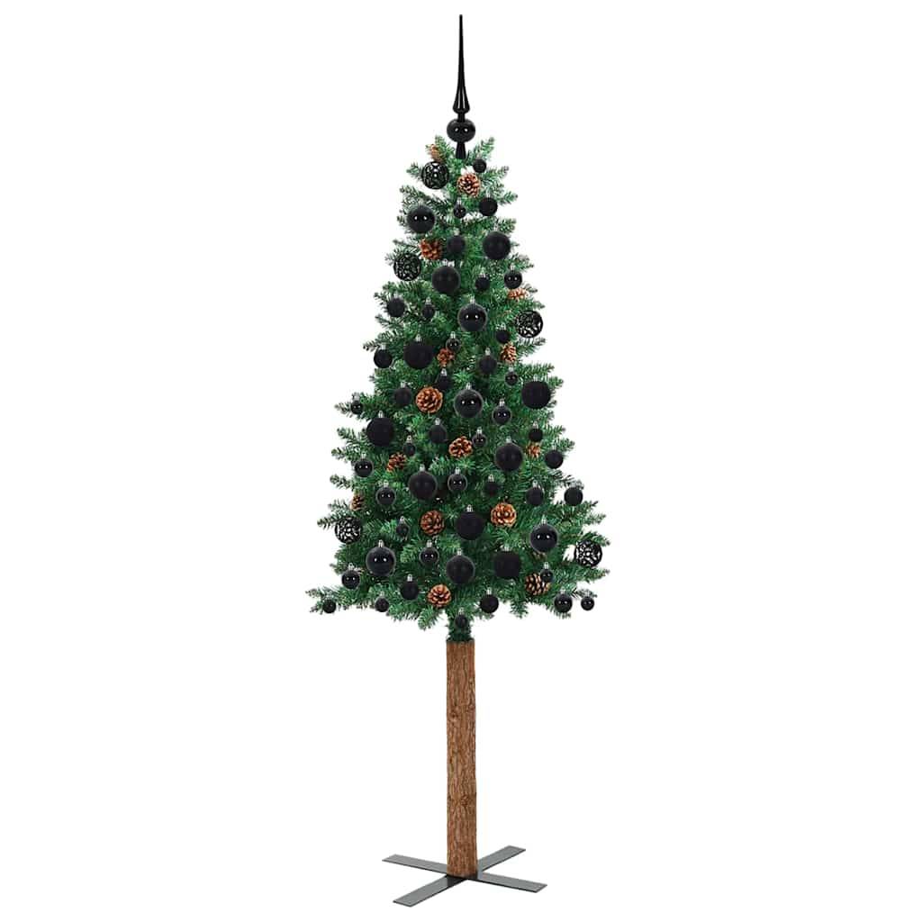 Walplus 300 Warm LED Lights Slim Artificial Christmas Tree - Green - 180 cm - Image 4