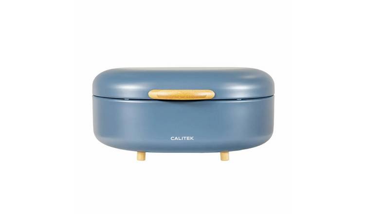 Calitek Bread Bin with Bamboo Feet Carbon Steel - Blue
