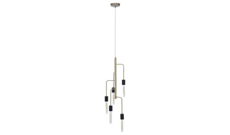 Orsina Lagona 5 Bulb Pendant Light - Antique Brass and Black
