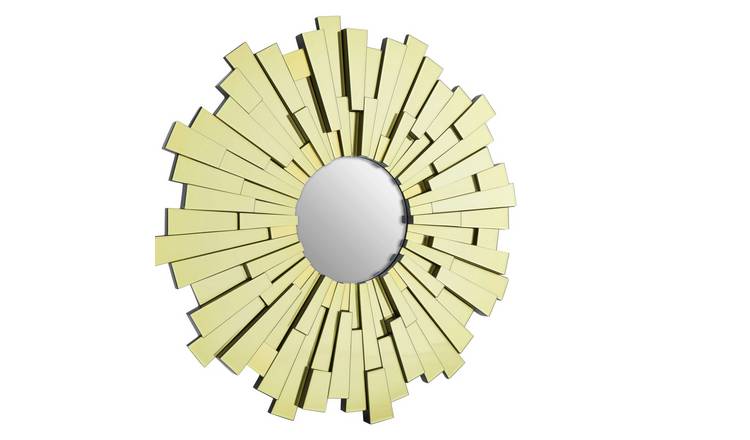 Orsina Glitzy Large Circular Wall Mirror – Gold