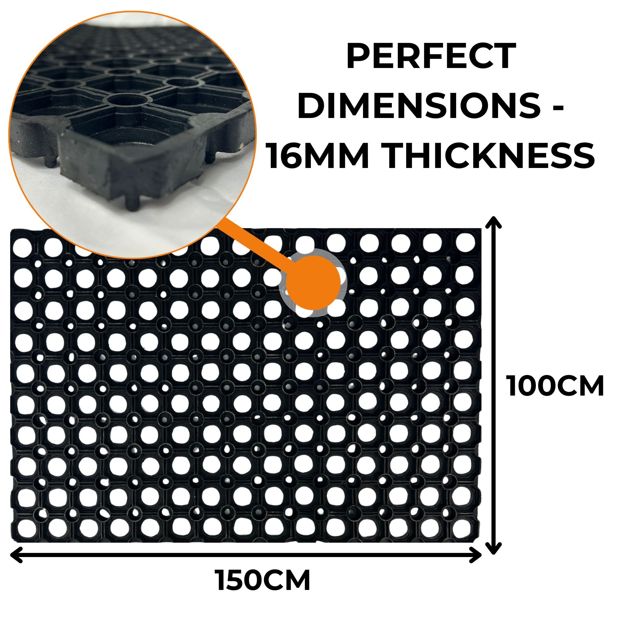 Ark Mat 16mm Rubber Grass Mat Mud Protection Mat - 150cm x 100cm - Image 2