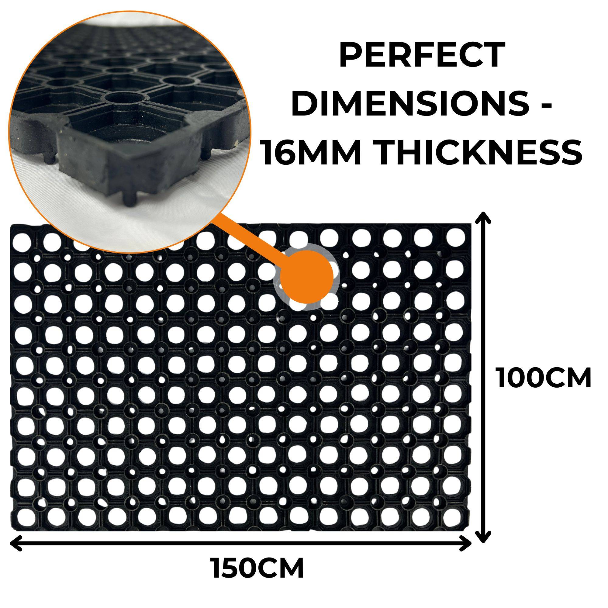 Ark Mat 16mm Rubber Grass Mat Mud Protection Mat - 150cm x 100cm - Image 2