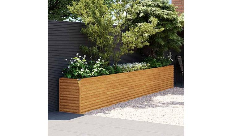 Walplus Corten Steel Raised Garden Bed - Rusty - 482 x 50 x 69 cm