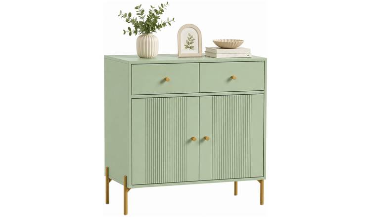 HOMCOM Modern 2 Door & 2 Drawer Sideboard - Light Green