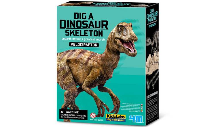 4M KidzLabs Dig a Dinosaur Skeleton - Velociraptor - 8 Years +