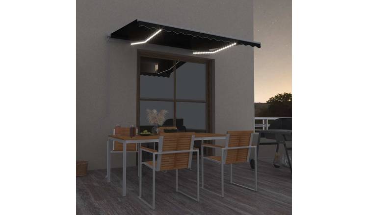 Walplus Electric Polyester Retractable Awning - Anthracite - 300x250 cm