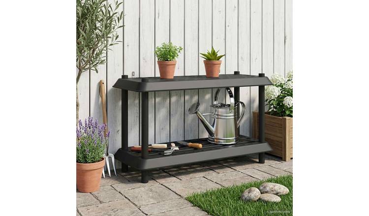 Walplus 2 Tier Shelving Unit - Anthracite - 100 x 40 x 55.5 cm