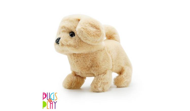 Pugs at Play Furry Friends Interactive Walking Dog Plush Toy - Goldie