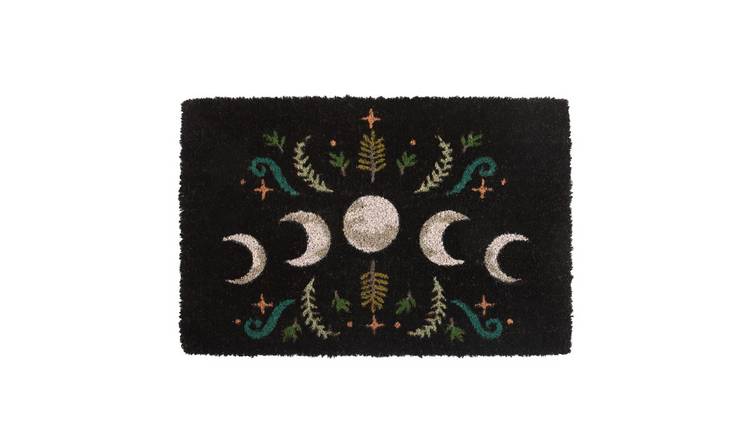 Something Different Dark Forest Moon Phases Door Mat - Black