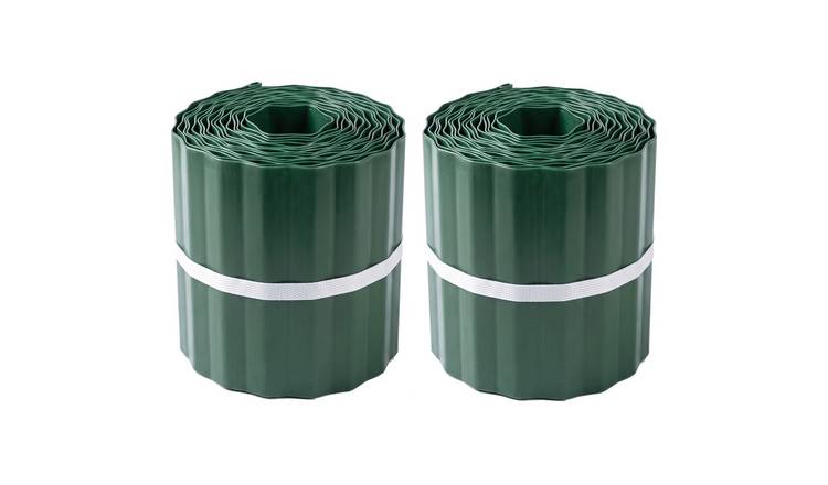 Primrose Green Coated Steel Corrugated Metal Lawn Edging Roll - 10m