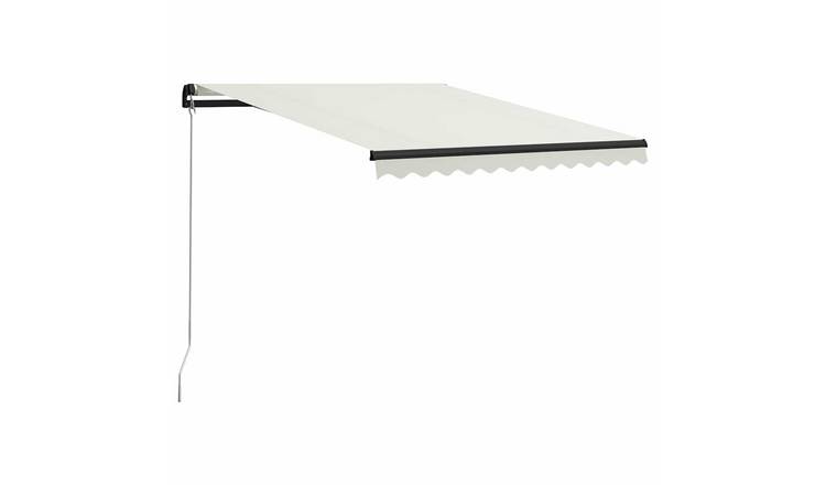 Walplus Manual Polyester Retractable Awning - Cream Fabric - 300x250 cm
