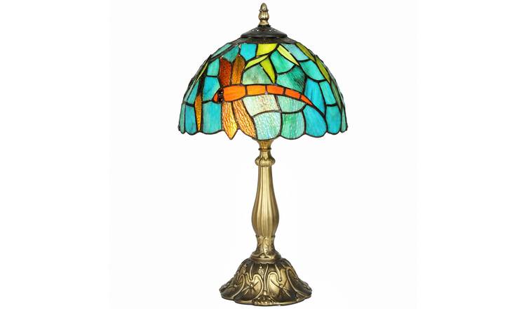 HOMCOM Tiffany Stained Glass Table Lamp – Green