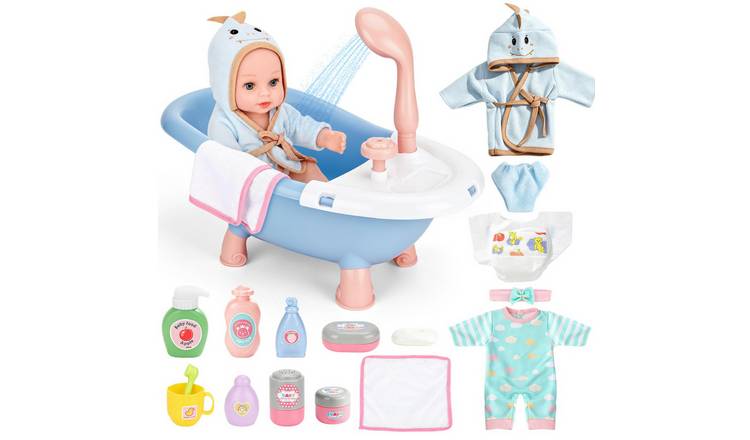 deAO Baby Doll Bath Playset - Blue