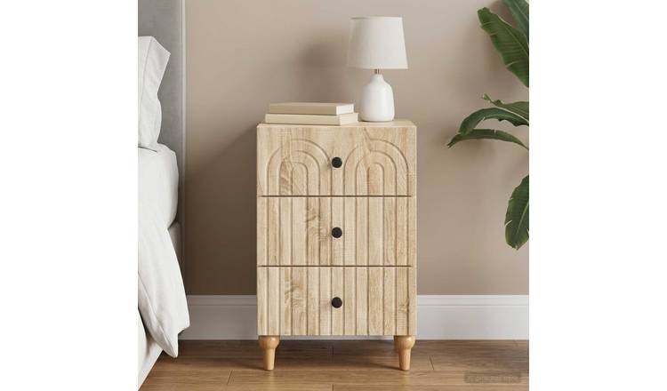 Walplus Engineered Wood Bedside Cabinet - Sonoma Oak - 43 x 41 x 66.5 cm