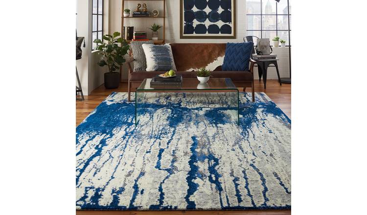 Mega Flooring Blue Modern Abstract Rug - 168 x 244cm