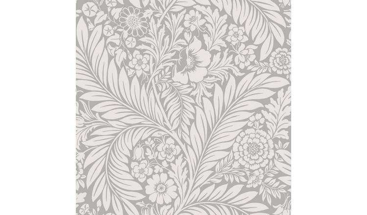 Belgravia Florence Leaf Wallpaper - Grey