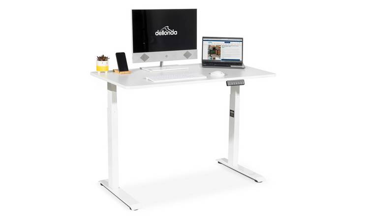 Dellonda Single Motor Adjustable-Height Sit Stand Desk - White