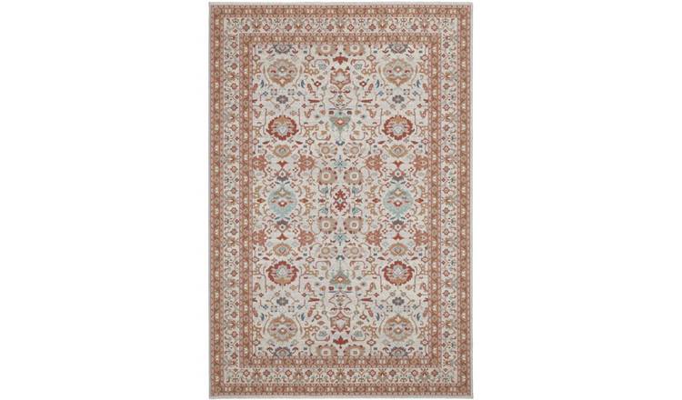 Mega Flooring Beige Traditional Bordered Rug - 80 x 160cm