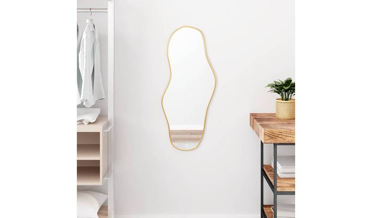 Walplus Glass Wall Mirror - Gold - 80 x 35 cm