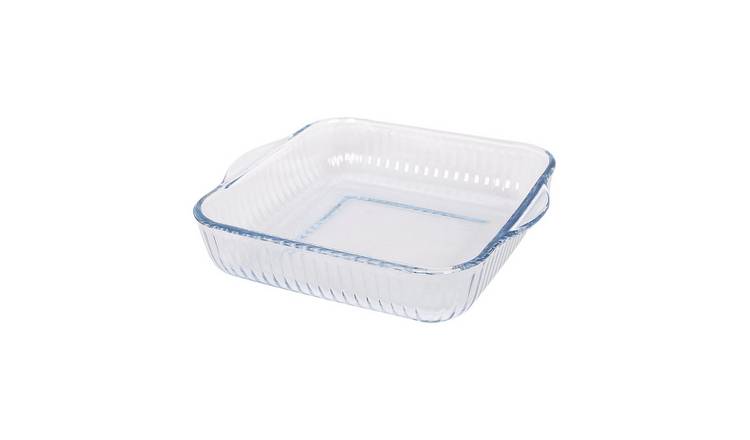 Argon Tableware Optical Square Glass Oven Dish - 24cm x 21cm