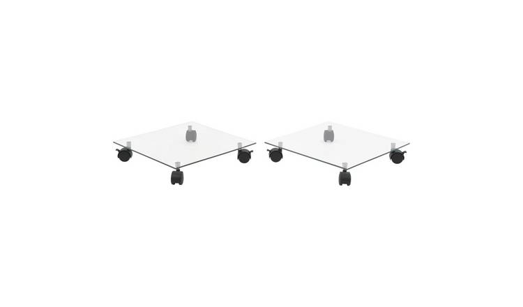 Walplus Pack of 2 Square Tempered Glass Plant Rollers - 35 x 35 cm