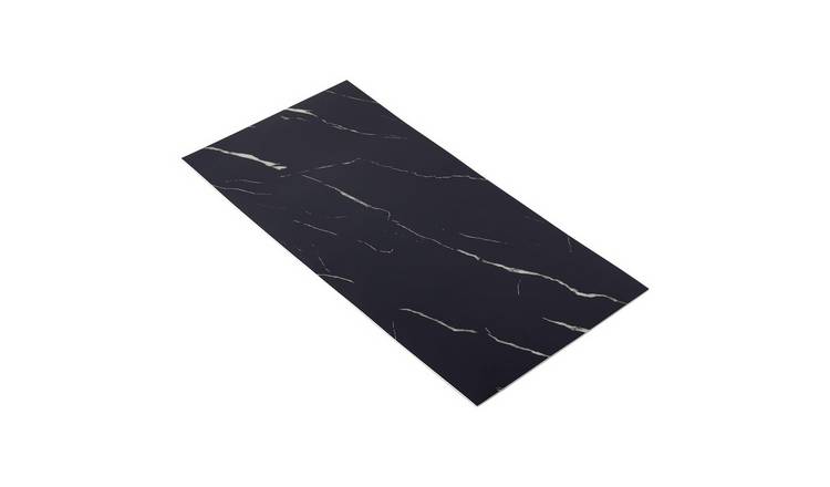 Living and Home 10Pcs Waterproof Marble Wall Tile Stickers - Black