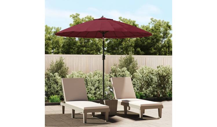 Walplus Polyester Garden Parasol - Bordeaux Red - 270 x 246 cm