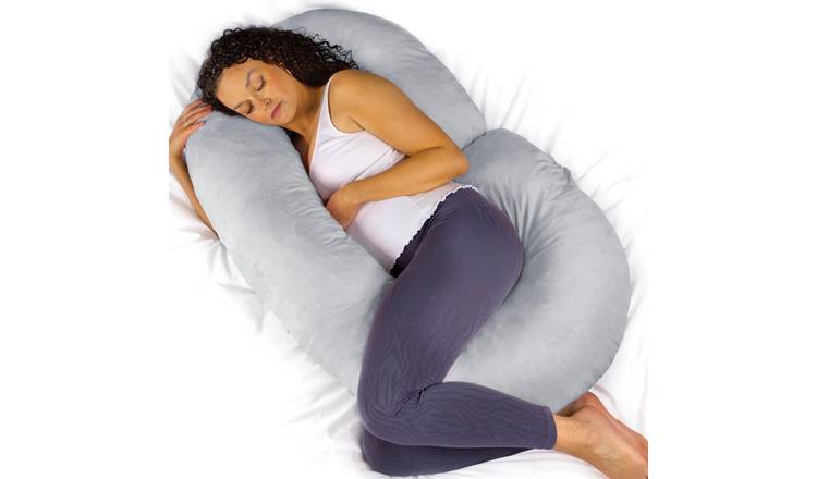 Aamira C Shape Memory Foam Pregnancy Pillow 140cm - Light Grey