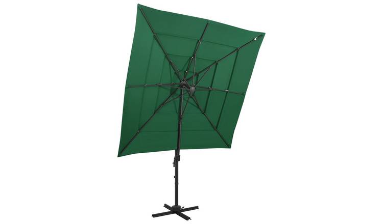 Walplus Polyester Garden Parasol - Green - 250 x 250 x 246 cm
