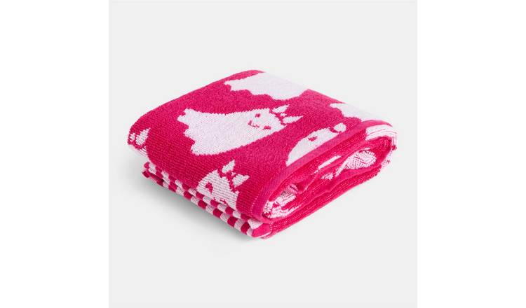 OHS Cotton Ghost Jacquard Towel - 50 x 80cm - Hot Pink