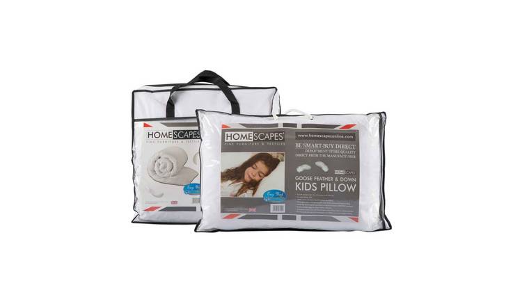 Homescapes Goose Feather and Down 4.5 Tog Child Duvet and Pillow Set